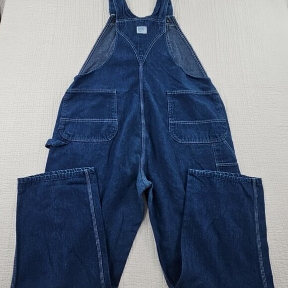 Liberty Bib Overalls Men's XXL 46x30 Rugged 100% Cotton Denim Carpenter EUC - Picture 2 of 13